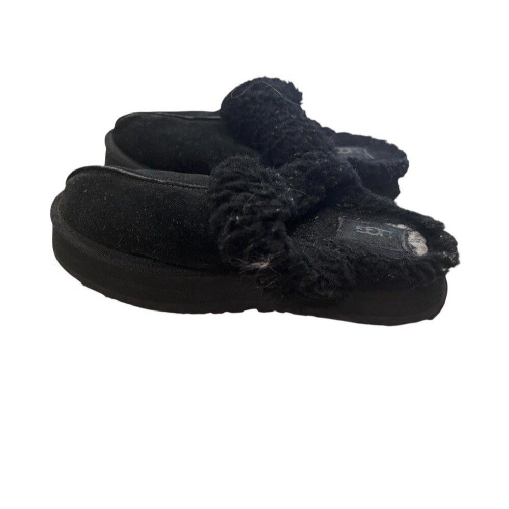 UGG Women's Black Disquette Round-Toe Slip-On Clog Slipper Shoes Size 7 - Picture 2 of 5